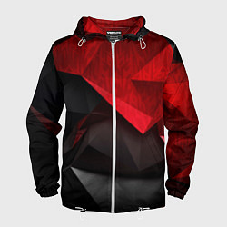 Мужская ветровка Красно-черный фон абстракция