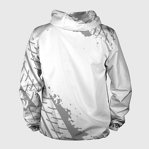 Мужская ветровка Renault Speed на светлом фоне со следами шин / 3D-Белый – фото 2