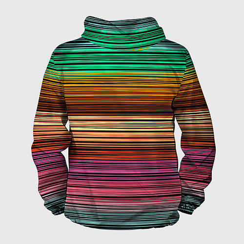 Мужская ветровка Multicolored thin stripes Разноцветные полосы / 3D-Черный – фото 2