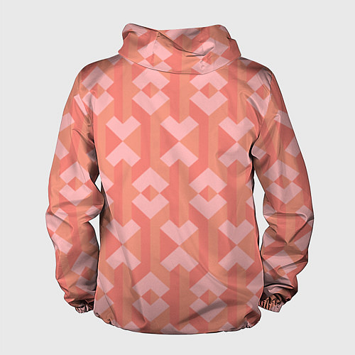 Мужская ветровка Геометрический узор розового цвета geometric pink / 3D-Черный – фото 2