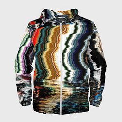 Ветровка с капюшоном мужская Glitch pattern - fashion trend, цвет: 3D-белый