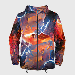 Ветровка с капюшоном мужская Fire thunder, цвет: 3D-черный