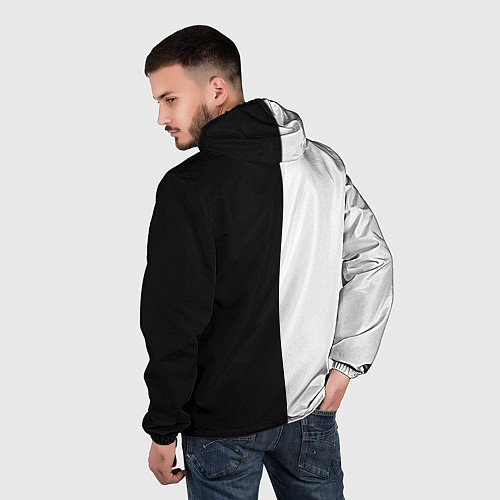 Мужская ветровка MINIMALISM - BLACK AND WHITE / 3D-Черный – фото 4