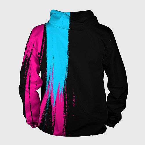 Мужская ветровка Disturbed - neon gradient: по-вертикали / 3D-Черный – фото 2