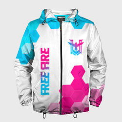 Мужская ветровка Free Fire neon gradient style: символ и надпись ве