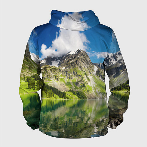 Мужская ветровка Живописное горное озеро / 3D-Белый – фото 2