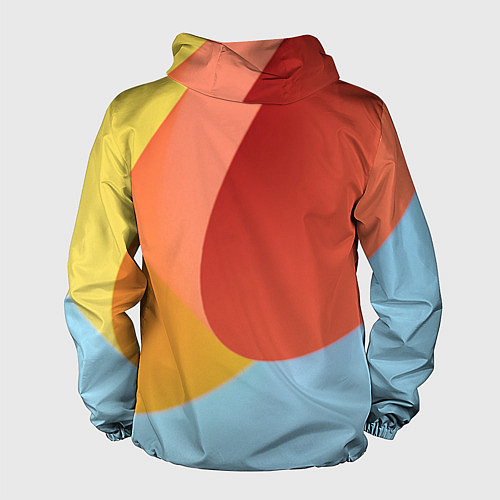 Мужская ветровка Абстрактные разноцветные листы / 3D-Черный – фото 2