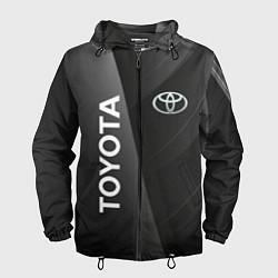 Ветровка с капюшоном мужская Toyota - серая абстракция, цвет: 3D-черный