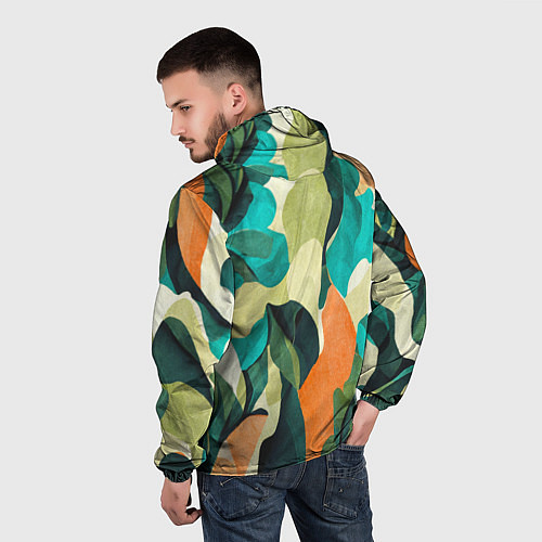 Мужская ветровка Multicoloured camouflage / 3D-Черный – фото 4