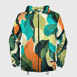 Ветровка с капюшоном мужская Multicoloured camouflage, цвет: 3D-черный