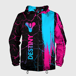 Ветровка с капюшоном мужская Destiny - neon gradient: по-вертикали, цвет: 3D-черный