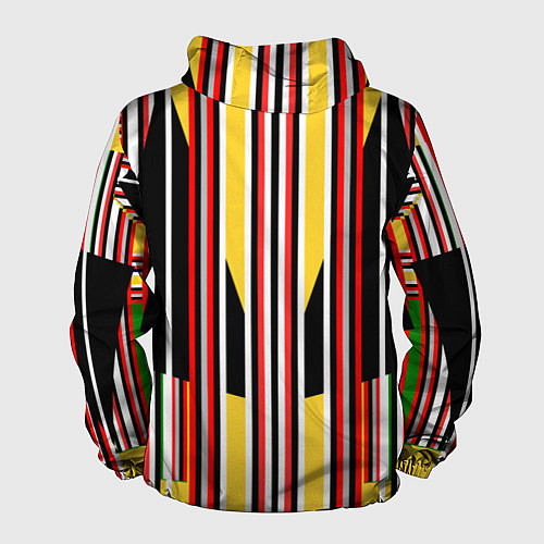 Мужская ветровка Геометрические цветные фигуры полосы geometry / 3D-Белый – фото 2