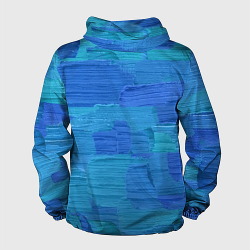 Мужская ветровка Синие мазки краски / 3D-Черный – фото 2