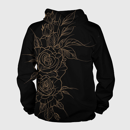 Мужская ветровка Элегантные розы на черном фоне / 3D-Черный – фото 2