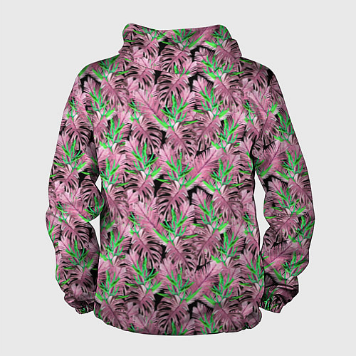 Мужская ветровка Tropical plants in brown and green / 3D-Черный – фото 2