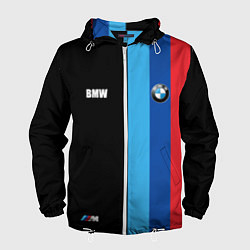 Ветровка с капюшоном мужская BMW - М Линии : Черный, цвет: 3D-белый