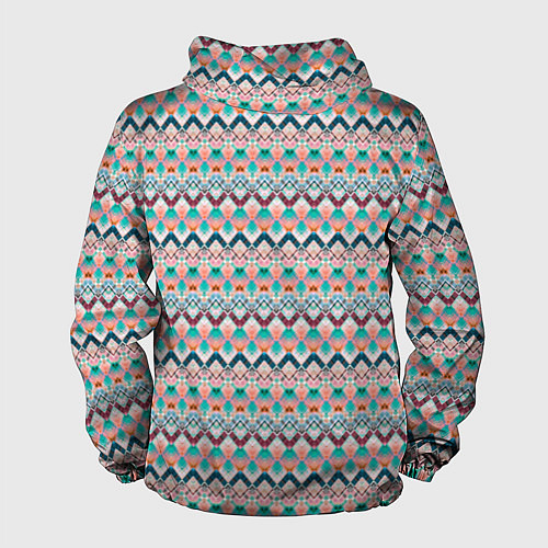 Мужская ветровка Многоцветный полосатый восточный орнамент / 3D-Черный – фото 2