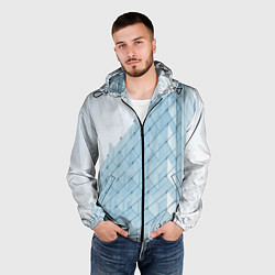 Ветровка с капюшоном мужская Абстрактный стеклянный мир, цвет: 3D-черный — фото 2