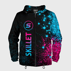 Ветровка с капюшоном мужская Skillet - neon gradient: по-вертикали, цвет: 3D-черный