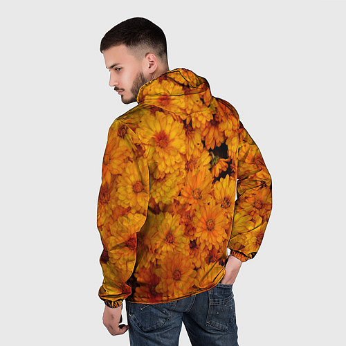 Мужская ветровка Фон из желтых цветов / 3D-Черный – фото 4