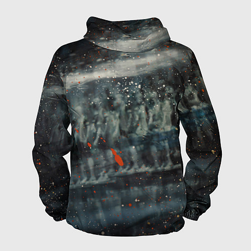 Мужская ветровка Абстрактные тени и капли красок / 3D-Черный – фото 2