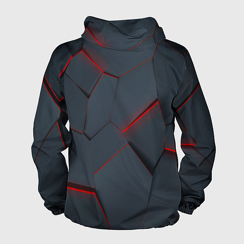 Мужская ветровка Геометрический узор треснутого асфальта / 3D-Белый – фото 2