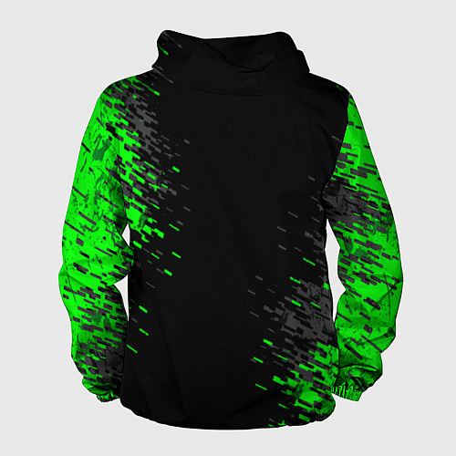 Мужская ветровка Билли Айлиш зелёная краска / 3D-Черный – фото 2