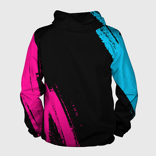 Мужская ветровка Manchester City - neon gradient: надпись, символ / 3D-Черный – фото 2