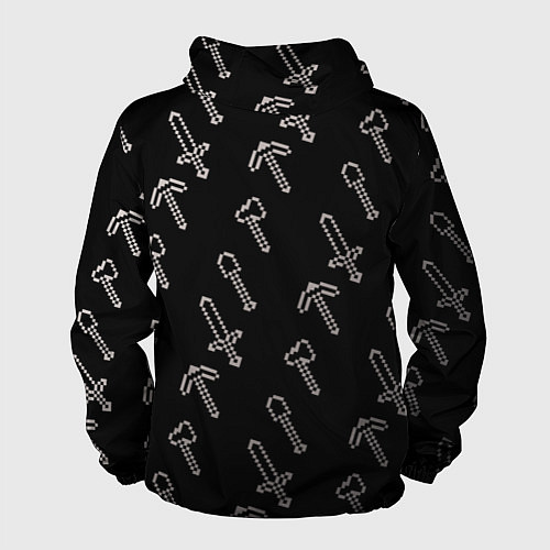 Мужская ветровка Майкрафт паттерн - Криппер / 3D-Черный – фото 2