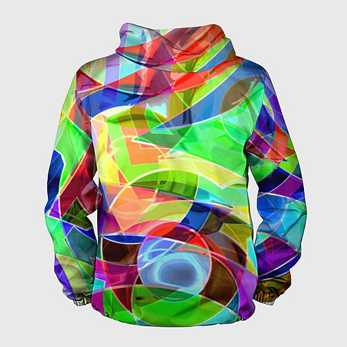 Мужская ветровка Цветная геометрическая композиция - лето / 3D-Белый – фото 2