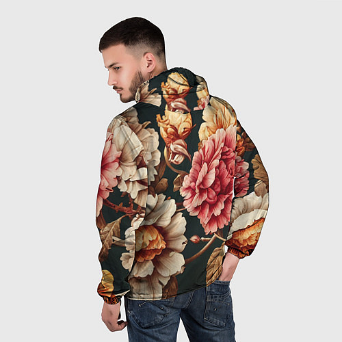 Мужская ветровка Цветы в стиле рококо / 3D-Черный – фото 4