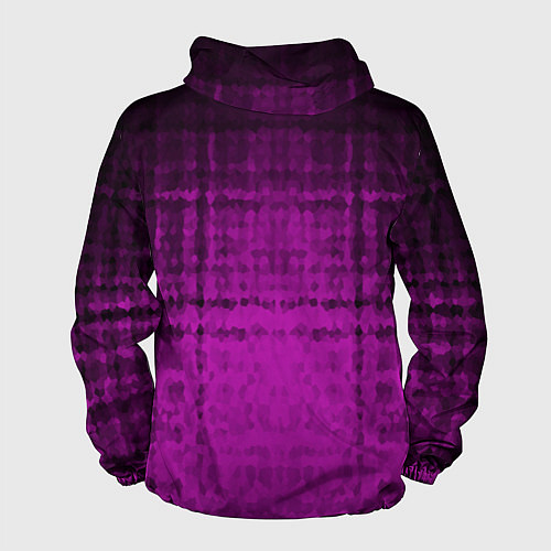 Мужская ветровка Абстрактный мозаичный черно - пурпурный узор / 3D-Белый – фото 2