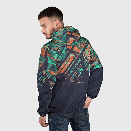 Мужская ветровка Текстурный камуфляж / 3D-Черный – фото 4