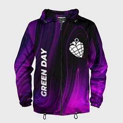 Ветровка с капюшоном мужская Green Day violet plasma, цвет: 3D-черный