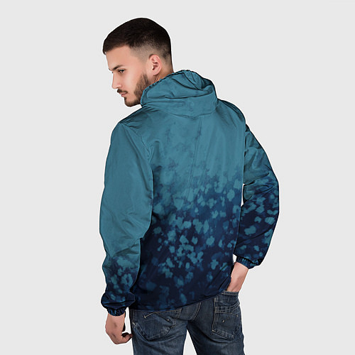 Мужская ветровка Абстракция синий / 3D-Черный – фото 4