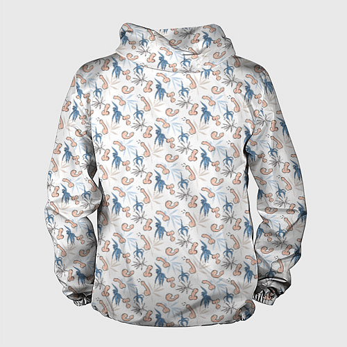 Мужская ветровка Пенис и растения / 3D-Белый – фото 2