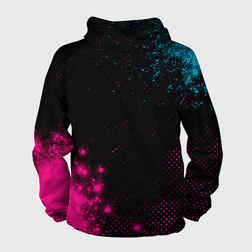 Мужская ветровка Juventus - neon gradient: надпись, символ / 3D-Черный – фото 2