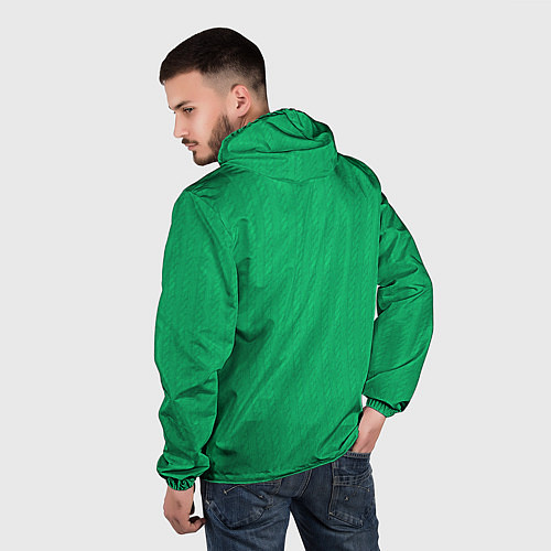 Мужская ветровка Зеленый вязаный свитер / 3D-Черный – фото 4