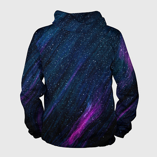 Мужская ветровка Звёздное абстрактное фиолетовое небо / 3D-Белый – фото 2