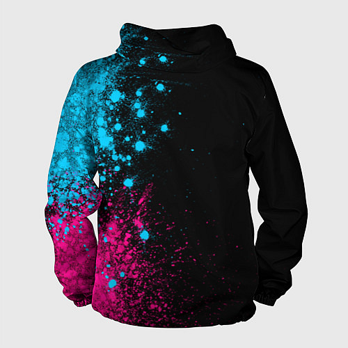 Мужская ветровка FAW - neon gradient: по-вертикали / 3D-Черный – фото 2