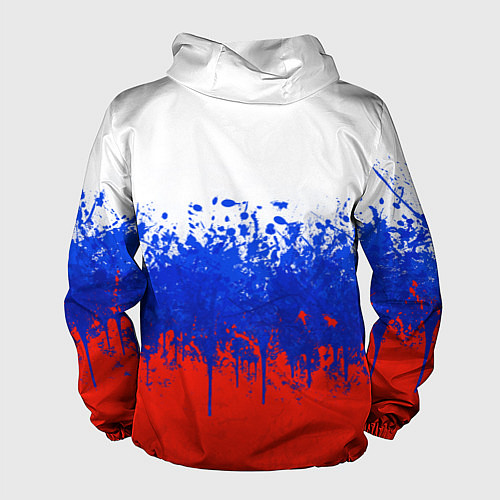 Мужская ветровка Флаг России с горизонтальными подтёками / 3D-Белый – фото 2