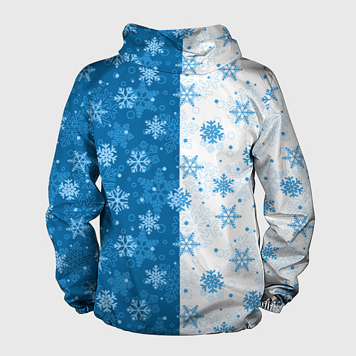 Мужская ветровка Красивые снежинки / 3D-Белый – фото 2