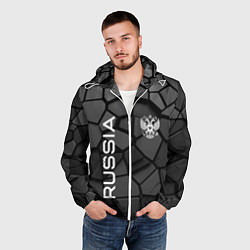 Ветровка с капюшоном мужская Черная броня Россия, цвет: 3D-белый — фото 2