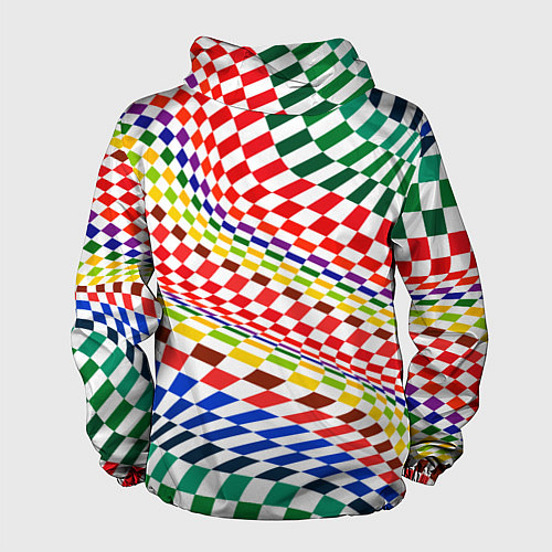 Мужская ветровка Разноцветная оптическая иллюзия / 3D-Белый – фото 2