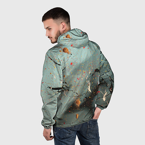 Мужская ветровка Светлый туман и разные краски / 3D-Черный – фото 4