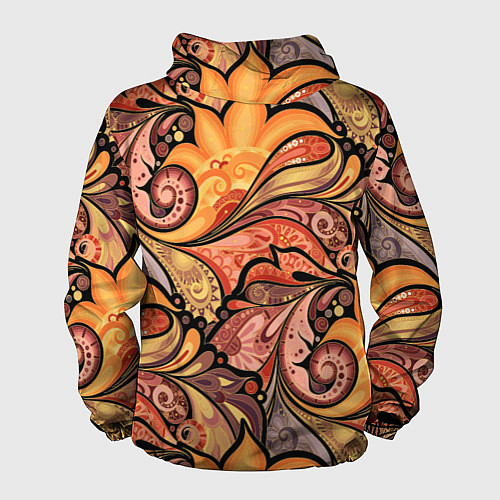 Мужская ветровка Multicolored branching floral patterns / 3D-Белый – фото 2