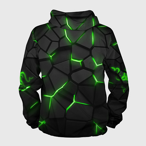 Мужская ветровка Razer green neon / 3D-Белый – фото 2