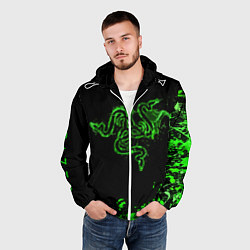 Ветровка с капюшоном мужская Razer брызги, цвет: 3D-белый — фото 2