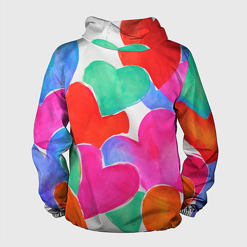 Мужская ветровка Сердечный день / 3D-Белый – фото 2