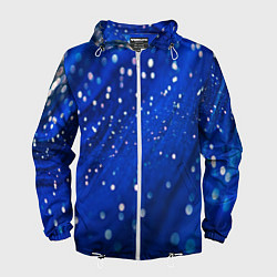 Мужская ветровка Белые пузыри на синем фоне